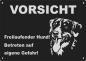 Preview: Aluminium Warnschild Appenzeller Sennenhund VORSICHT Freilaufender Hund! Betreten auf eigene Gefahr!